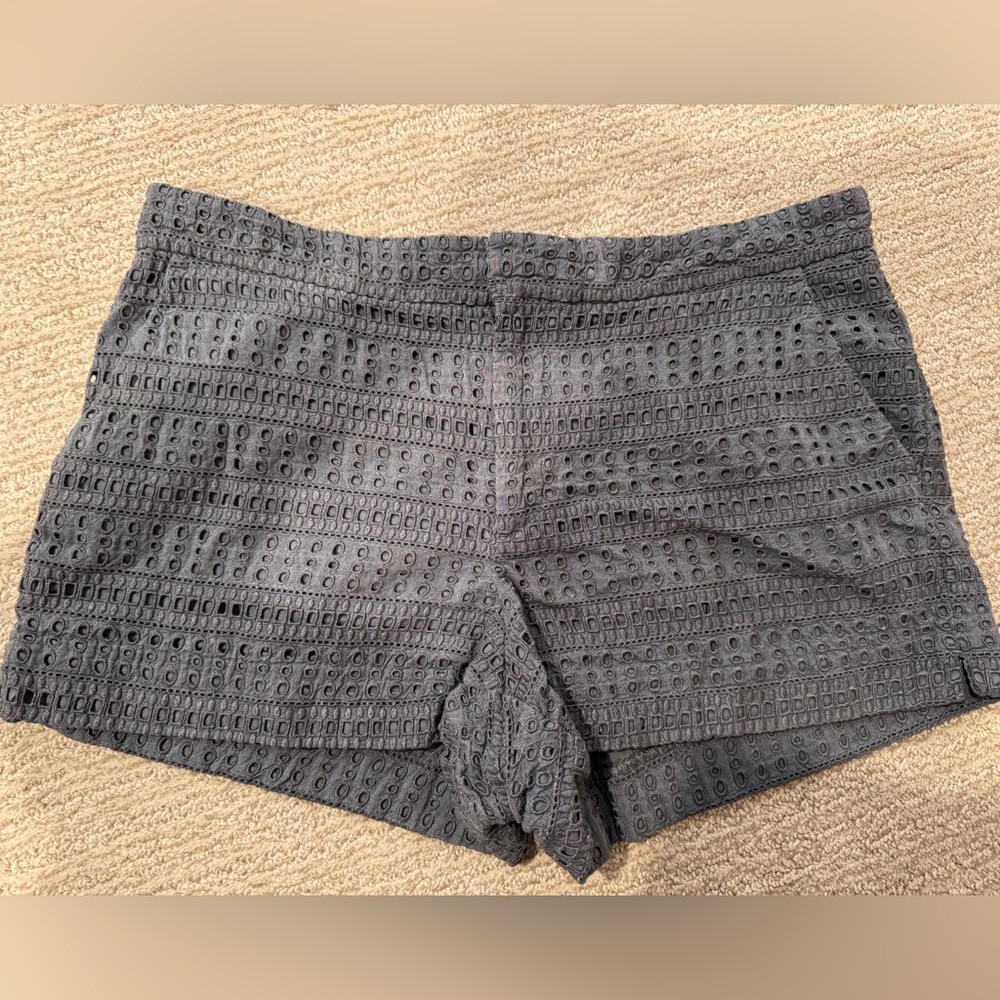 Gap Gray Eyelet Women Shorts - Size US 8